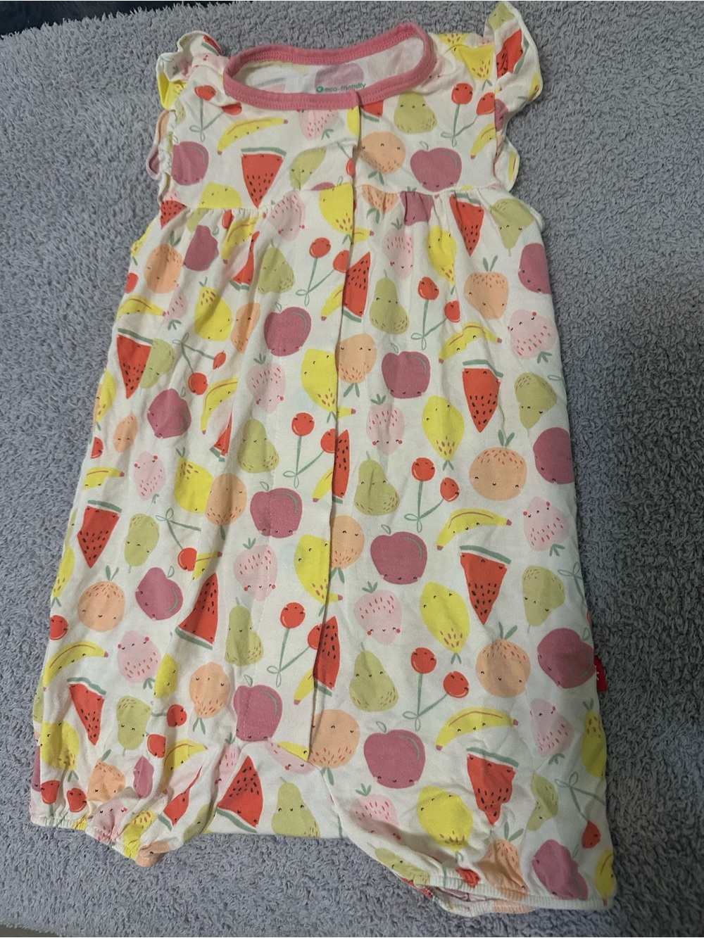 Magnetic Me White Fruit-Print Sleep Sack with Pink Trim